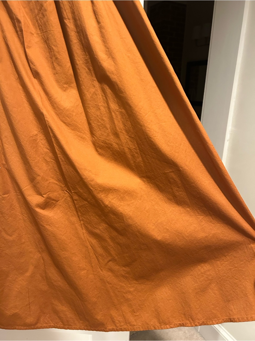 Old Navy Rust-Orange Smocked Maxi Dress with Puff Sleeves - Picture 3 of 4
